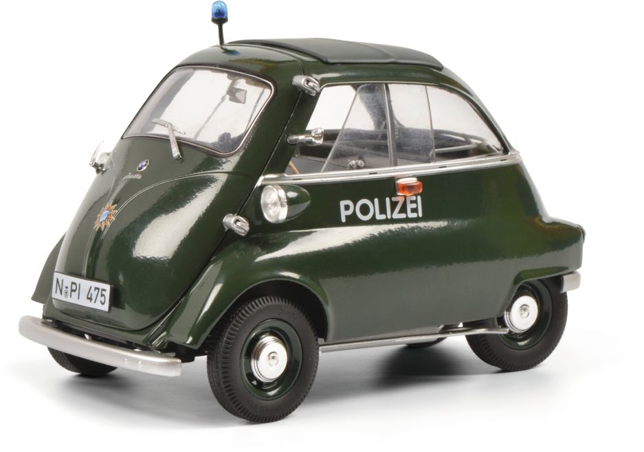 Available To Order – BMW Isetta Export 'police' Green 1:18 Schuco Model (SHU 00412)