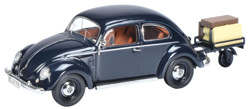 Available to Order – VW Beetlewith trailer - Dark Blue 1:43 (SHU 03894)
