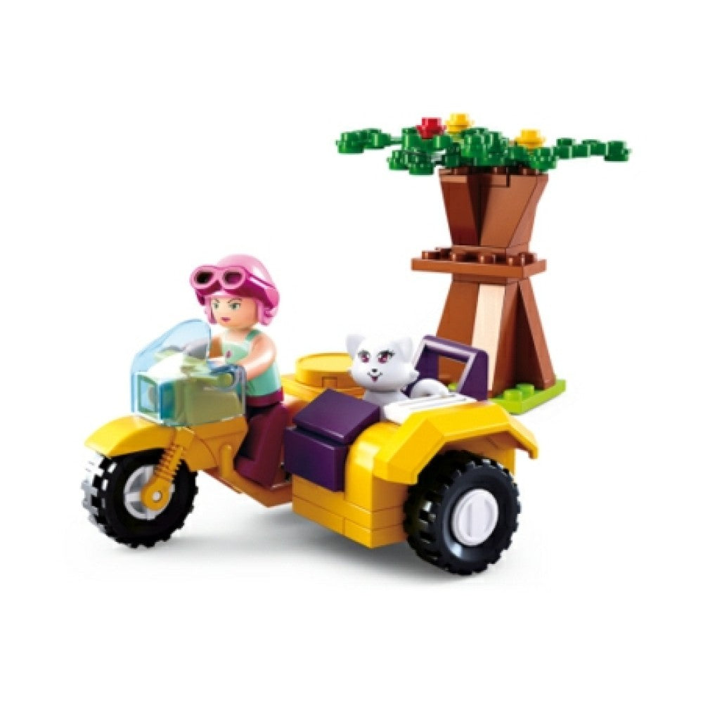 Available to Order – Girls Dream Motorcycle with Sidecar Model (slm38-b0600c) Sluban Model (SLM38-B0600C)