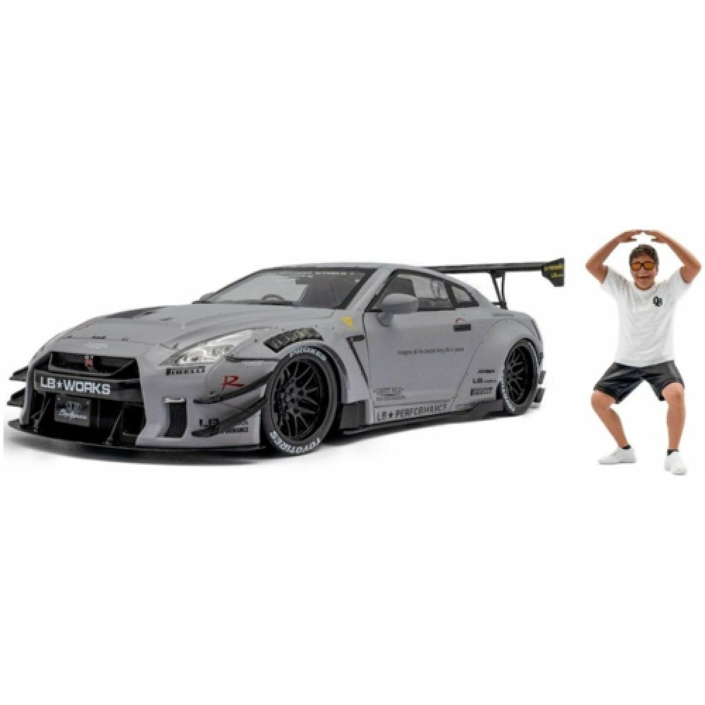 Available To Order – SOL1805821 - 1:18 NISSAN GT-R (R35) WITH LIBERTY WALK BODY KIT TYPE 2.0 GREY 2024 SOLIDO Model (SOL1805821)
