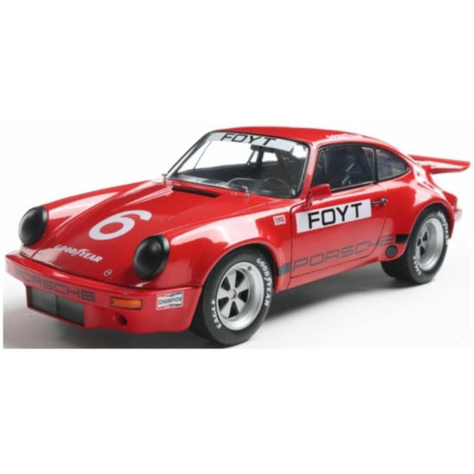 Pre-Order - 1:18 SOLIDO Porsche 911 Iroc Red No.6 Foyt Iroc Daytona 1974 SOL1810704 Stocks Due Mar / Apr 2026