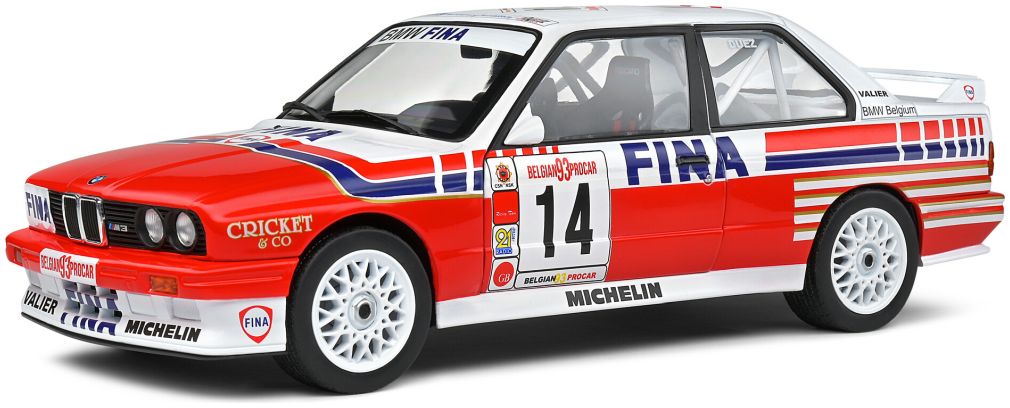 Available To Order – BMW E30 M3 White #14 Duez Belgium Procar 1993 1:18 (SOL 1801523)