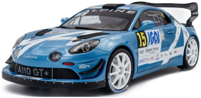 Available To Order – Alpine A110 RGT+ Blue #15 R.Astier D.Giraudet Rallye Du Mont Blanc 2024 1:18 (SOL 1801631)