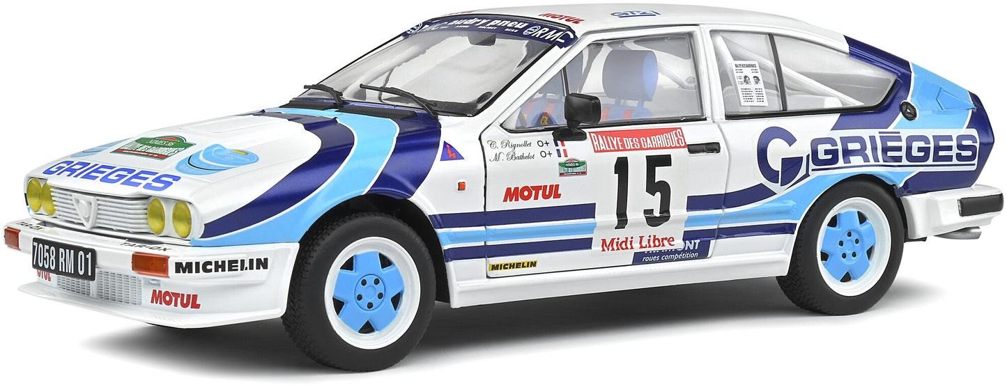 Available To Order – Alfa Romeo GTV6 Tour de Corse 1986 C.Rigollet/M.Bathelot 1:18 (SOL 1802305)