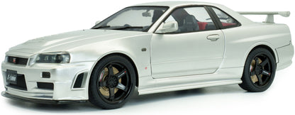 Available To Order – Nissan Skyline (R34) GT-R Z Tune Silver 1999 1:18 Solido Model (SOL 1804312)