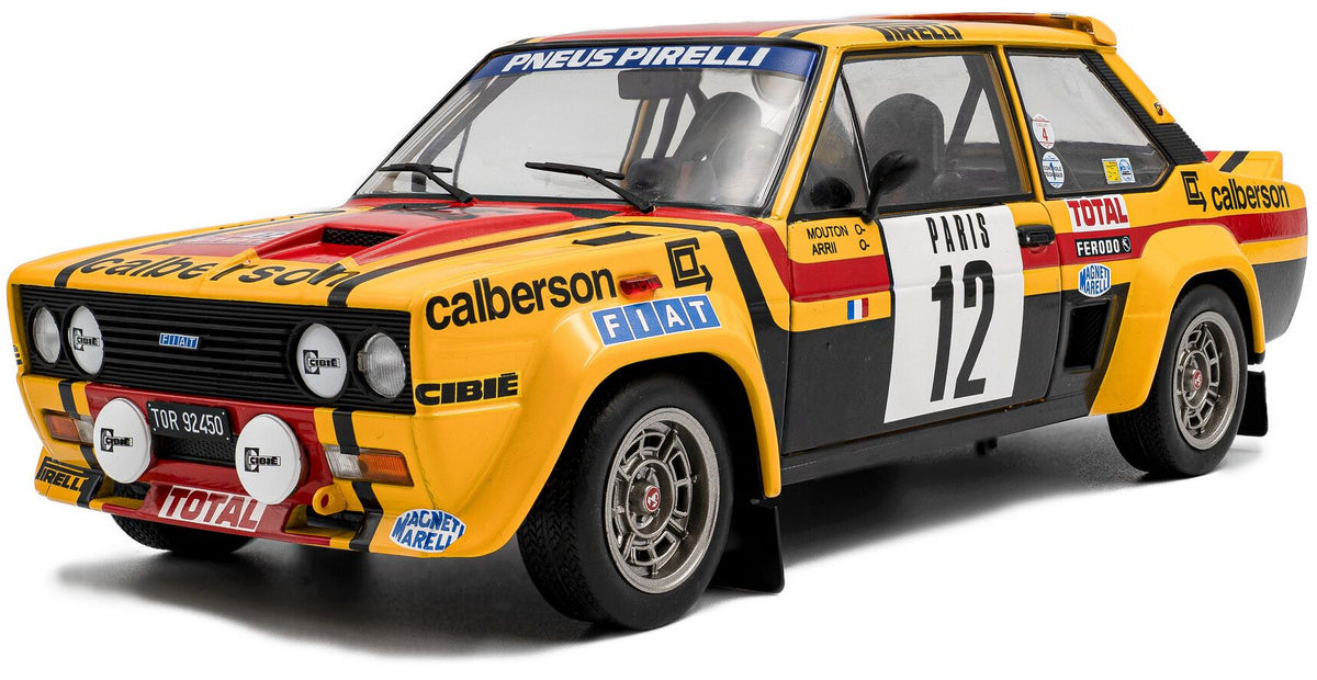Fiat 131 Abarth Yellow #12 M.Mouton/Annie Rallye De Monte Carlo 1980 1:18 Solido Model