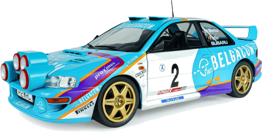 Available To Order – Subaru Impreza S5 WRC99 Green #2 Mevius Fortin Belgium Ypres Westhoek Rally 1998 1:18 Solido Model (SOL 1807411)