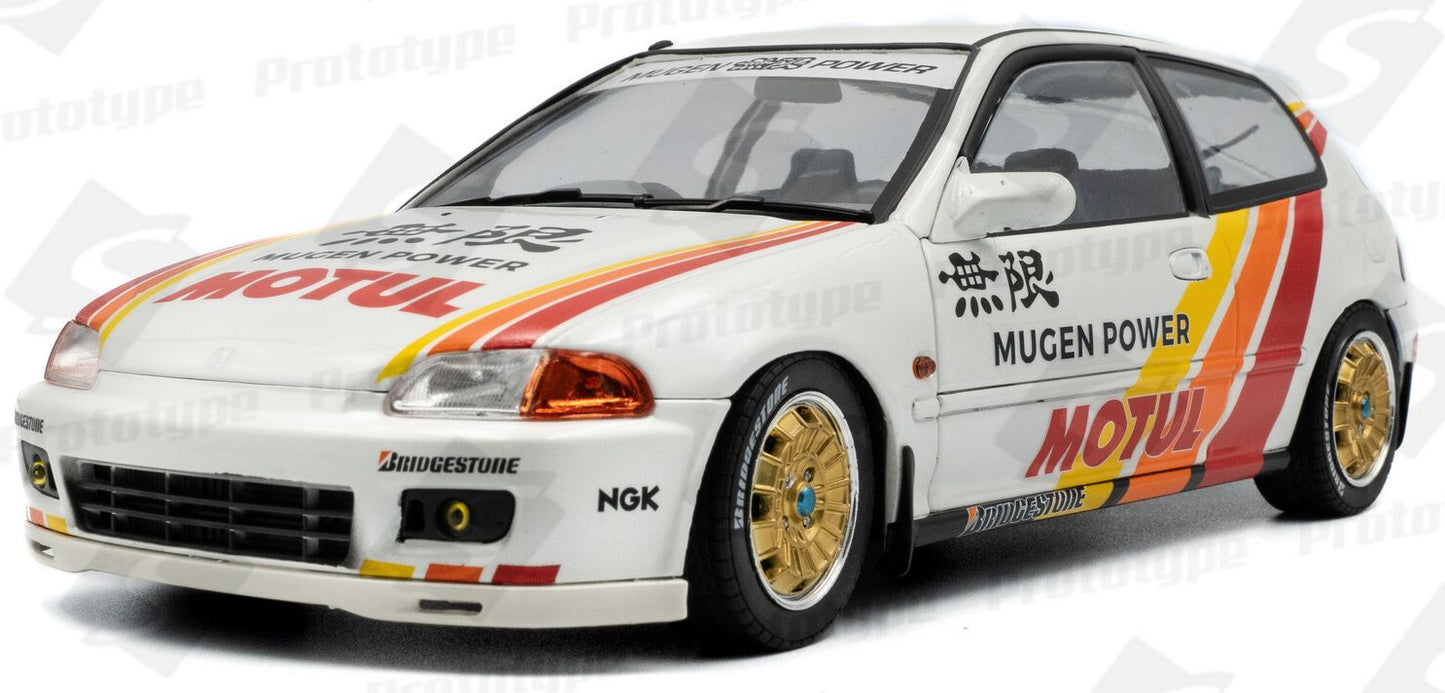 Available to Order – Honda Civic (EG6) Solido Works Mugen Racing White 1992 1:18 (SOL 1810404)