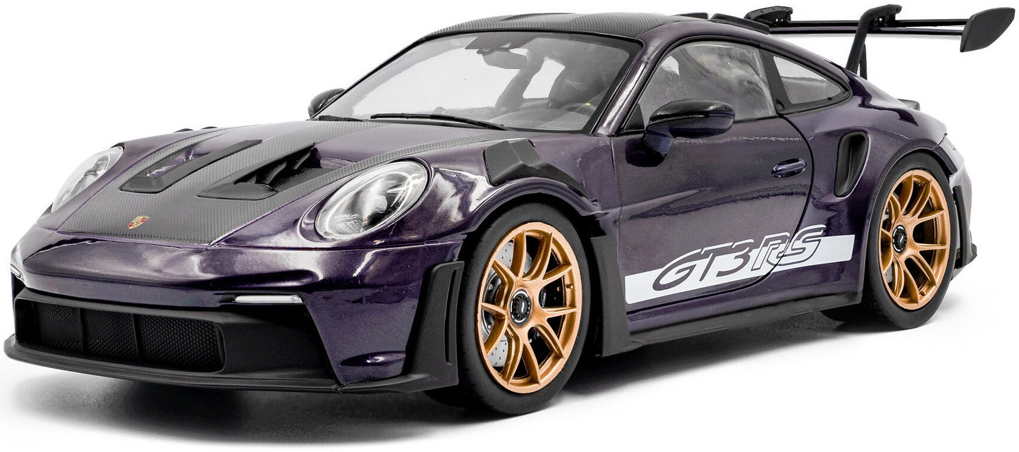 Available To Order – Porsche 911 GT3RS Weissach Package Viola Purple Metallic 2024 1:18 Solido Model (SOL 1812103)