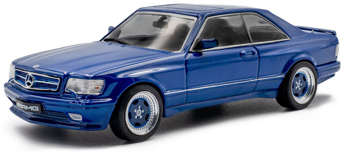 Mercedes Benz 560 SEC AMG Widebody Linarite Blue Pearl 1990 1:43 Solido Model