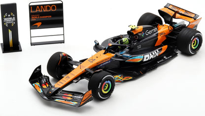 McLaren MCL39 #4 3rd Abu Dhabi GP 2025 L. Norris F1 Drivers Champion 2025 w/Board 1:18 Spark Model