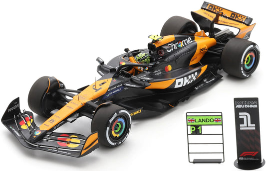 Available To Order – McLaren MCL38 #4 Winner Abu Dhabi GP 2024 Lando Norris 1:18 Spark Model (SPA 18S665)