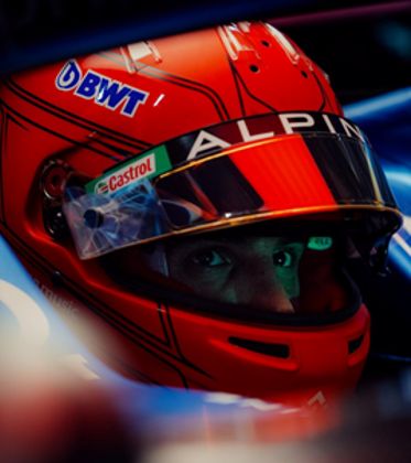 Available To Order – BWT Alpine F1 Team Esteban Ocon Helmet Season Update 2023 1:5 Spark Model (SPA 5HF131)
