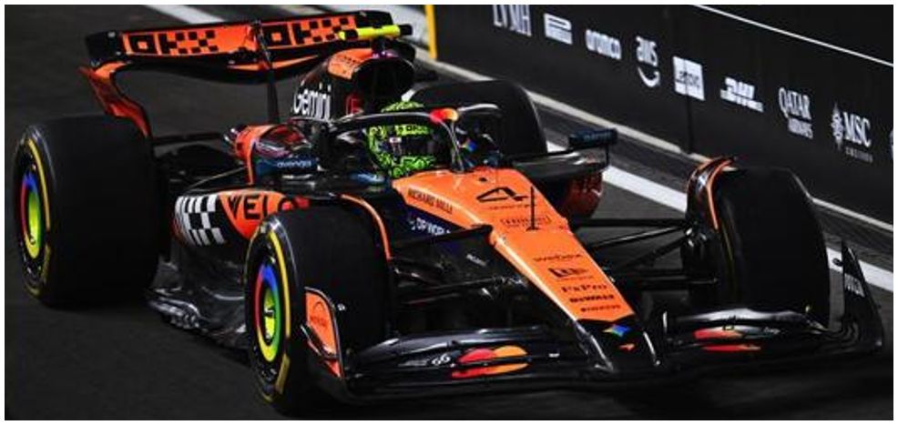 Available To Order – McLaren MCL39 #4 3rd Abu Dhabi GP 2025 L. Norris F1 Drivers Champion 2025 w/Board 1:64 Spark Model (SPA 64S078)