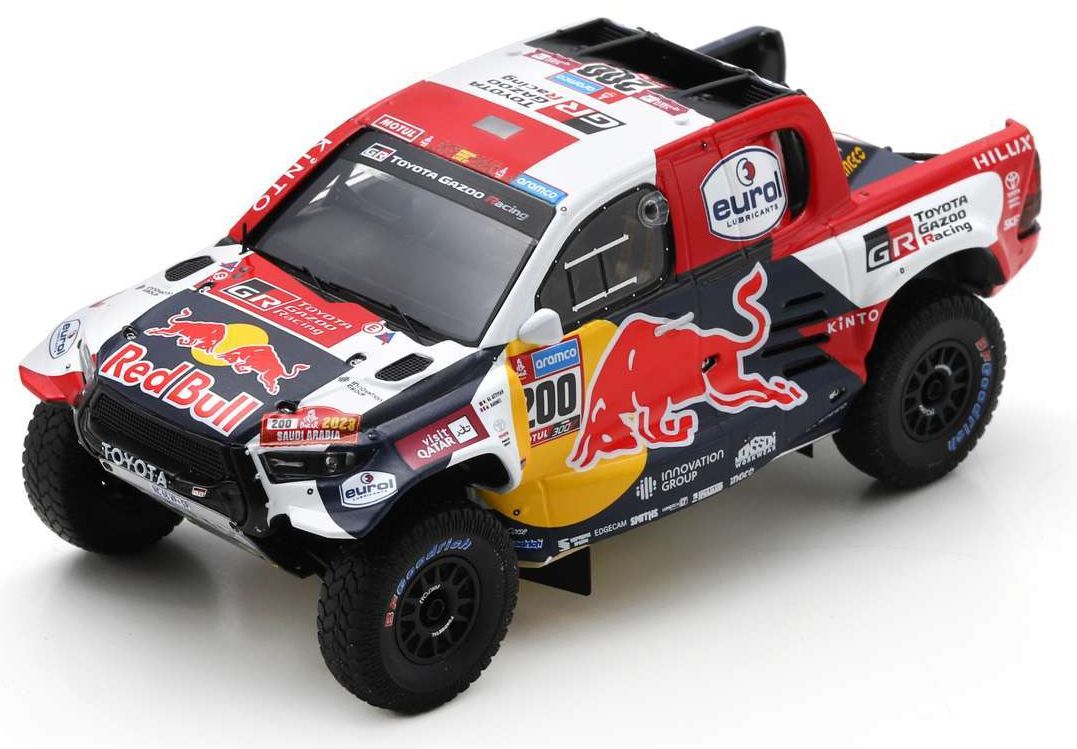 Available To Order – Toyota GR DKR Hilux T1 #200 Winner Dakar 2023 Al-Attiyah Mathieu Baumel 1:43 Spark Model (SPA S5871)
