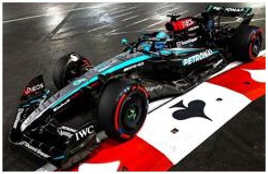 Available To Order – Mercedes AMG Petronas #63 F1 W15 E Performance 1st Las Vegas GP 2024 Russell 1:43 Spark Model (SPA S9545)