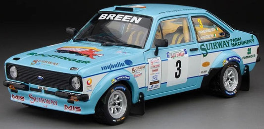 Available To Order – Ford Escort RS1800 #3 C. Breen/V.Hennessey Winner West Wales Rally Spares Jaffa Stage 1:18 (SUN H4859R)
