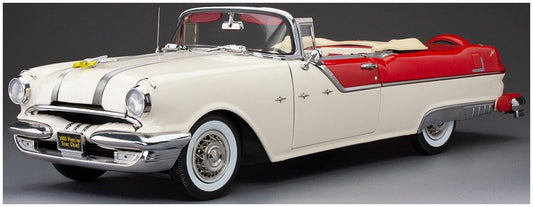 Available To Order – Pontiac Star Chief Open Convertible Bolero Red/Castle Grey 1955 1:18 (SUN H5058)