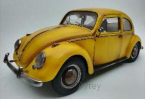 Available To Order – VW Beetle Salon Yellow Old Effect 1961 1:12 (SUN H5219)