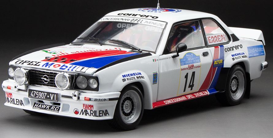Available To Order – Opel Ascona 400 Targa Florio Rally 1981 M.Biasion/T.Siviero #14 1:18 (SUN H5394)