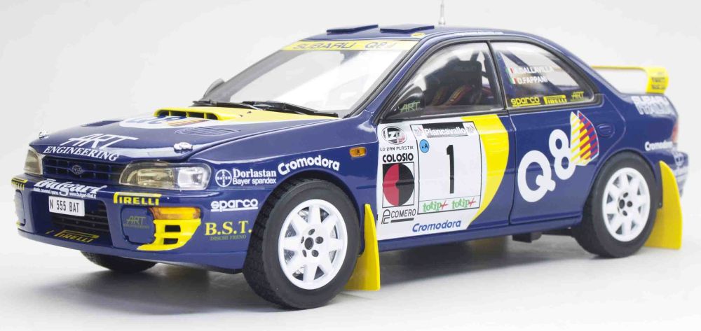 Available To Order – Subaru Impreza 555 #1 Dallavilla/Fappani Winner Rallye Piancavallo 1998 1:18 (SUN H5514)