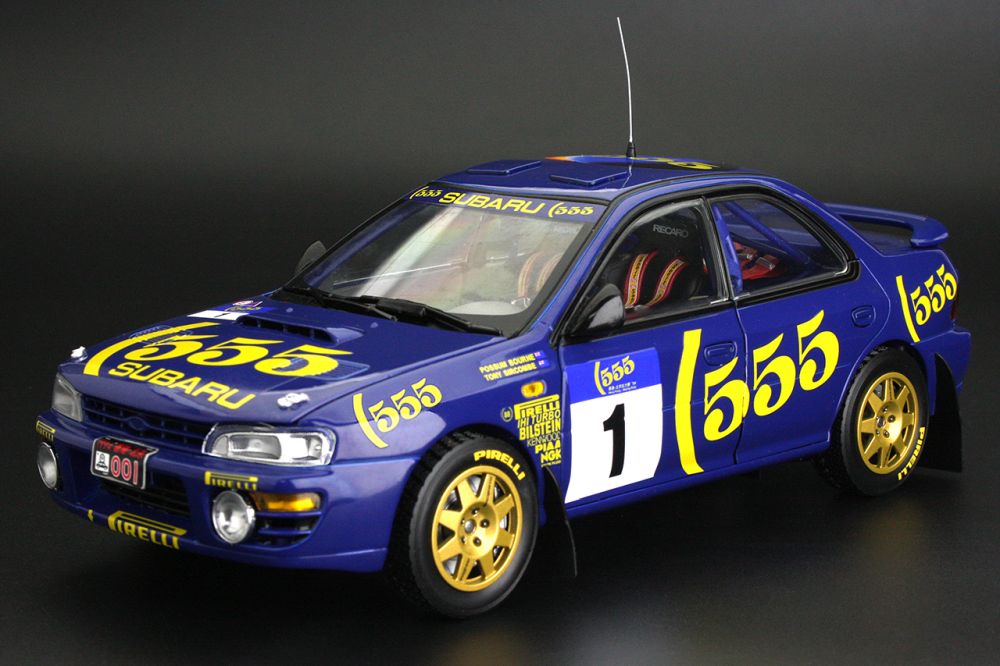 Available To Order – Subaru Impreza 555 #1 Bourne/Sircombe 1st 555 Hong Kong Beijing Rally 1994 (999pcs) 1:18 (SUN H5525)