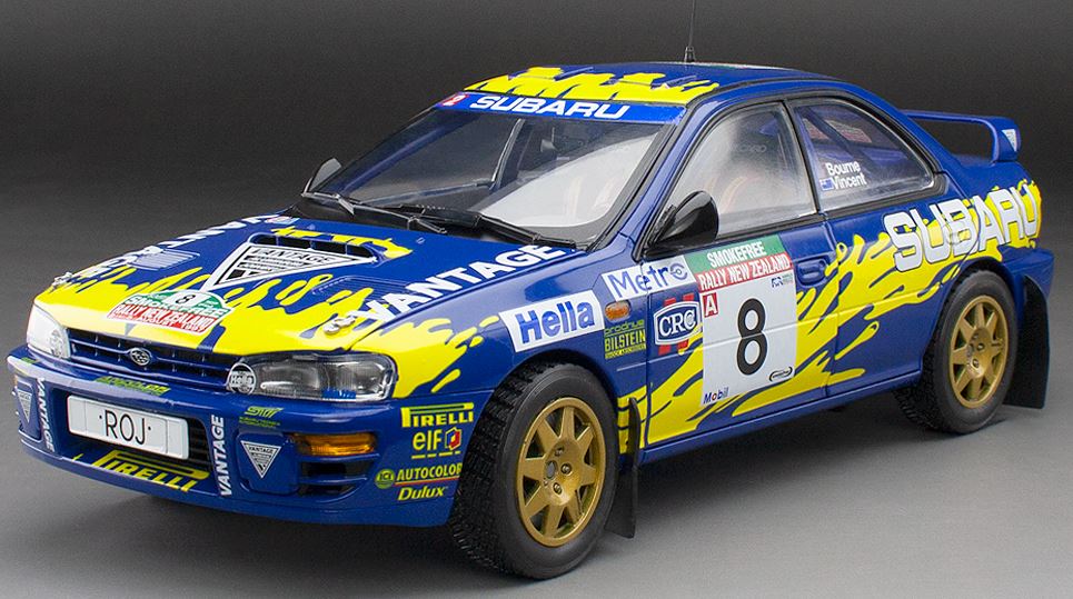 Available To Order – Subaru Impreza 555 #8 P.Bourne/G.Vincent Rally of New Zealand 1997 (Limited 999pcs) 1:18 (SUN H5528)