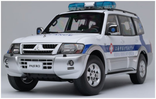 Available To Order – Mitsubishi Pajero V73 Shanghai Medical Emergency Centre 1:18 (SUN H5837)