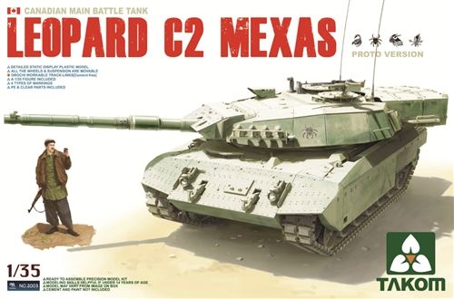 Available to Order – Leopard C2 Mexas Canadian Mbt 1:35 Takom Model (TAK 02003)