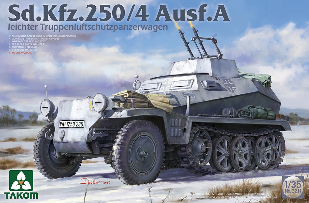 Available To Order – German Army SdKfz 250/4 Ausf A Anti Aircraft Half-Track 1:35 Takom Model (TAK 02211)