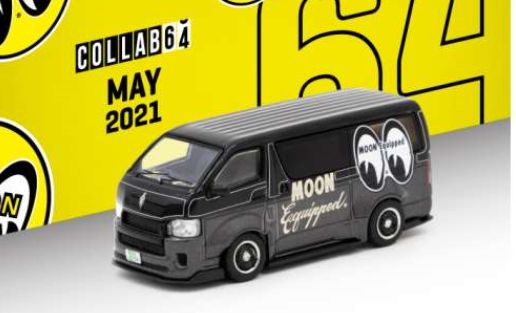 Available to Order – Toyota Hiace Widebody 'Mooneyes' Black 1:64 (TAR 038ME2)