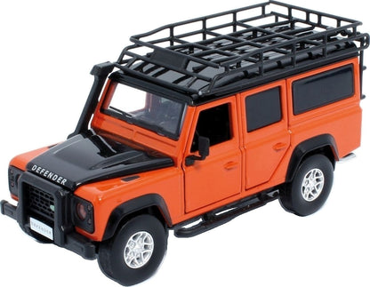 Land Rover Defender 110 - Tangiers Orange Lights and Sound & Pull Back 1:32 – diecast model
