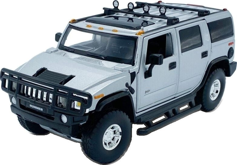 Available to Order – Hummer H2 - Silver Lights and Sound & Pull Back 1:32 (TAY 32160011)