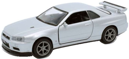 Nissan GT-R34 V-Spec II - Silver Pull Back 1:36 – diecast model