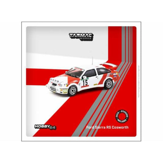 THIS ITEM IS AVAILABLE TO ORDER FROM OUR SUPPLIER - 1:64 TARMAC TCT6405888POR15 FORD SIERRA RS COSWORTH NO.15RALLYE DE PORTUGAL VINHO DO PORTO 1988 CARLOS SAINZ /LUIS MOYA, WHITE/RED