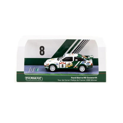 Ford Sierra RS Cosworth No.8 D. Auriol / B. Occelli Tour De Corse Rallye De France 1988 Winner TCT6405888TDC08 1:64 Tarmac Works Diecast Model