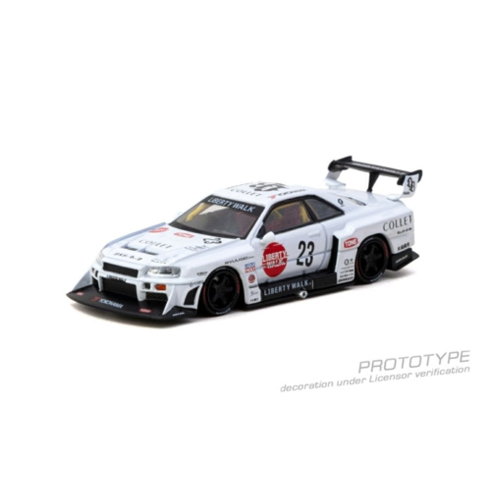Pre-Order – LB-ER34 Super Silhouette Nissan Skyline White TCT64104WH Stocks Due Dec 2026 / Jan 2027 1:64 Tarmac Works Diecast Model Stocks Due Dec 2026