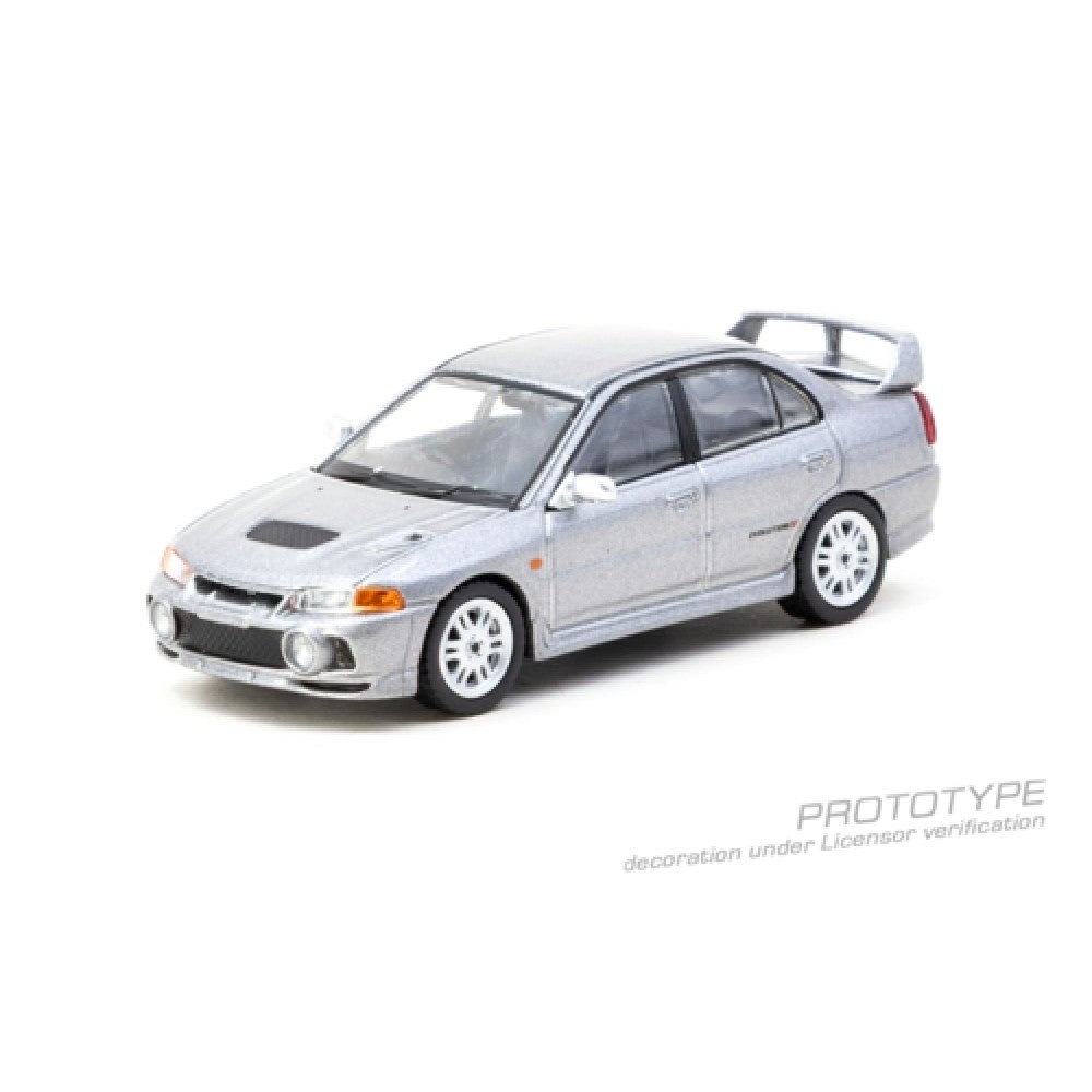 PRE ORDER STOCKS DUE FEBRUARY / MARCH 2026  1/64 TARMAC TCT64G076SL MITSUBISHI LANCER GSR EVOLUTION IV SILVER