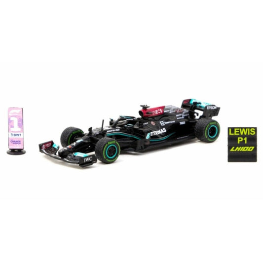 THIS ITEM IS AVAILABLE TO ORDER FROM OUR SUPPLIER - 1:64 TARMAC TCT64GF037LH3 2021 MERCEDES BENZ AMG F1 W12 E PERFORMANCE NO.44 LEWIS HAMILTON WINNER 100TH WIN RUSSIAN GRAND PRIX, BLACK/SILVER