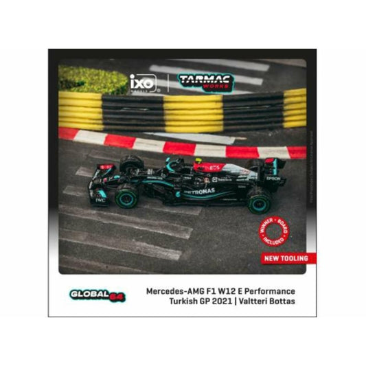 THIS ITEM IS AVAILABLE TO ORDER FROM OUR SUPPLIER - 1:64 TARMAC TCT64GF037VB1 2021 MERCEDES BENZ AMG F1 W12 E PERFORMANCE NO.77 VALTTERI BOTTAS WINNER TURKISH GRAND PRIX, BLACK/SILVER