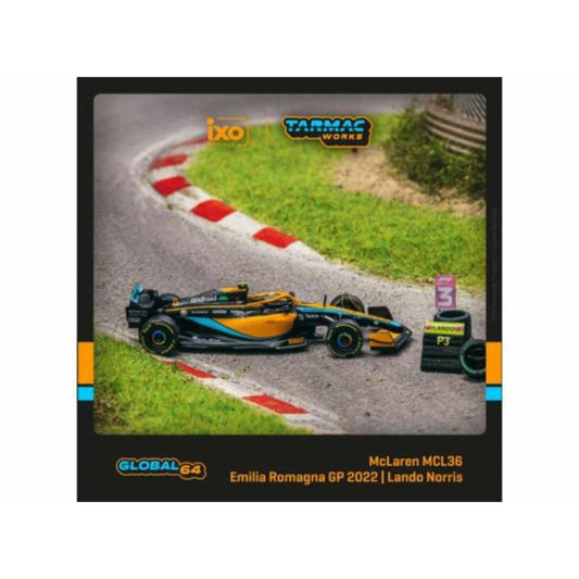 THIS ITEM IS AVAILABLE TO ORDER FROM OUR SUPPLIER - 1:64 TARMAC TCT64GF041LN1 2022 MCLAREN MCL36 NO.4 LANDO NORRIS ELILIA ROMAGNA 2022