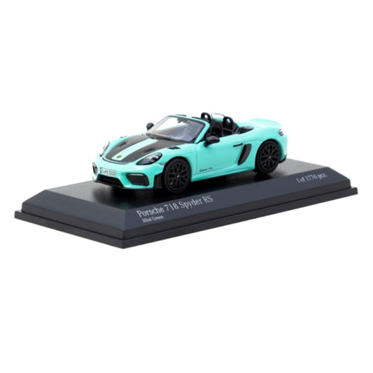 THIS ITEM IS AVAILABLE TO ORDER FROM OUR SUPPLIER - 1:64 TARMAC TCT64MC008MG PORSCHE 718 SPYDER RS MINT GREEN (MINICHAMPS X TARMAC WORKS)