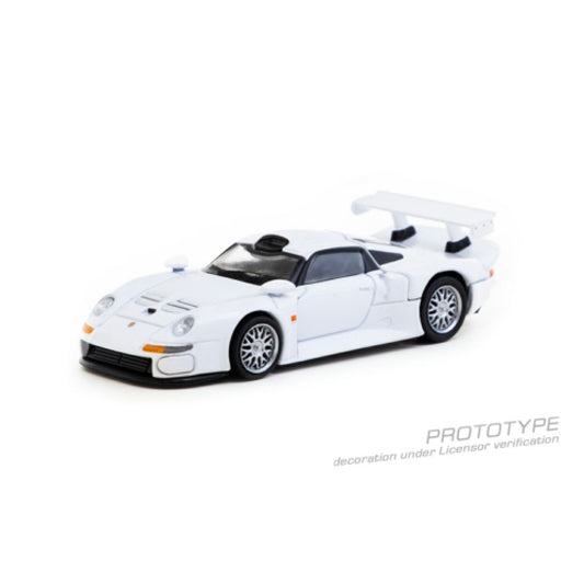 Pre-Order - 1:64 TARMAC Porsche 911 GT1 White (Model Car Plus Trading Cards Combo Set) TCT64P004WH Stocks Due Mar / Apr 2026