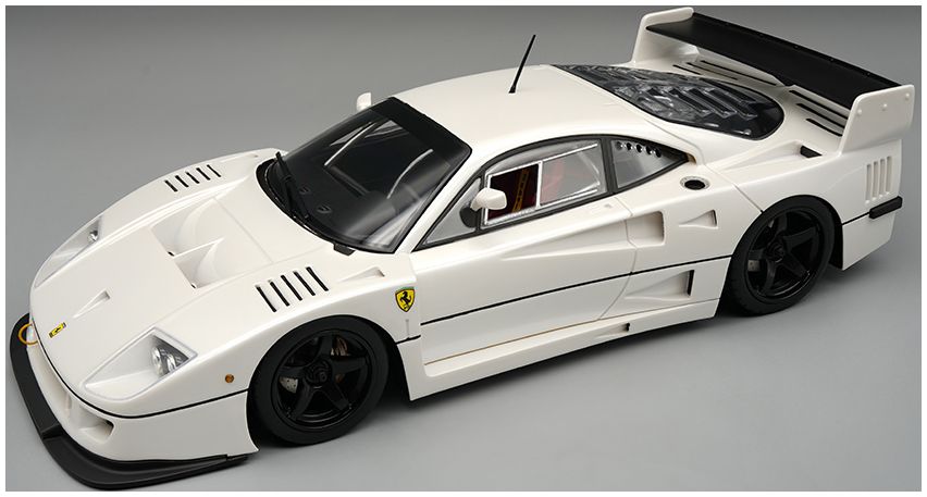 Available To Order – Ferrari F40 LM 1996 Pearl Metallic White w/5 Spoke Black Rims 1:18 (TEC 18286R)