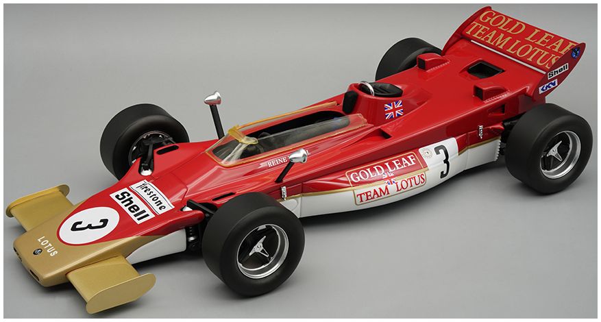 Available To Order – Lotus 56B F1 1971 British GP #3 Reine Wisell w/Showcase 1:18 Tecnomodels Mythos Model (TEC 18342A)