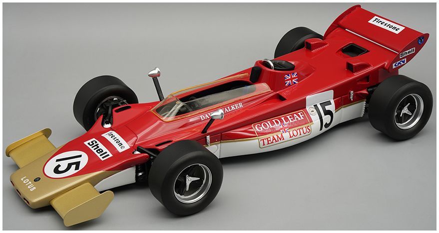 Available To Order – Lotus 56B F1 1971 GP Olanda #15 Dave Walker w/Showcase 1:18 Tecnomodels Mythos Model (TEC 18342D)