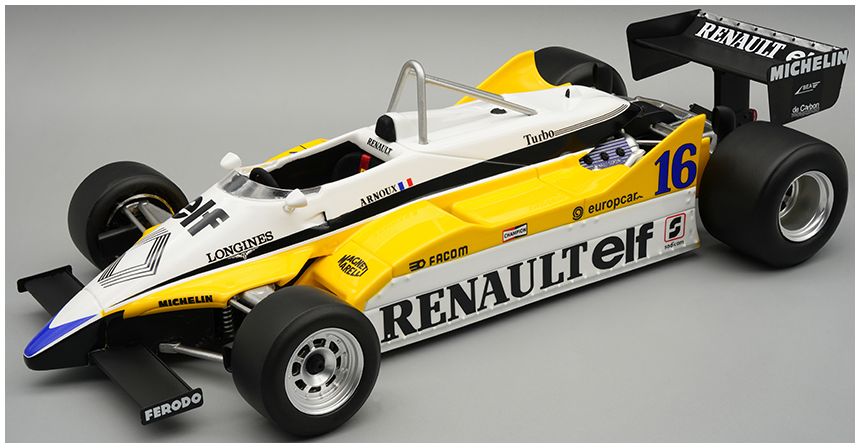 Available to Order – Renault RE30B 1982 Winner Italy GP #16 Rene Arnoux w/Showcase 1:18 (TEC 18367B)