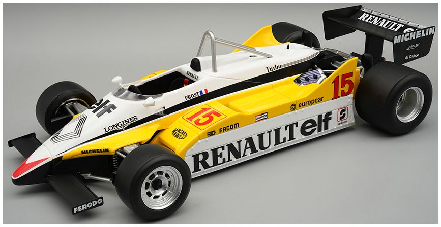 Available to Order – Renault RE30B 1982 Winner Brazil GP #15 Alain Prost w/Showcase 1:18 (TEC 18367C)