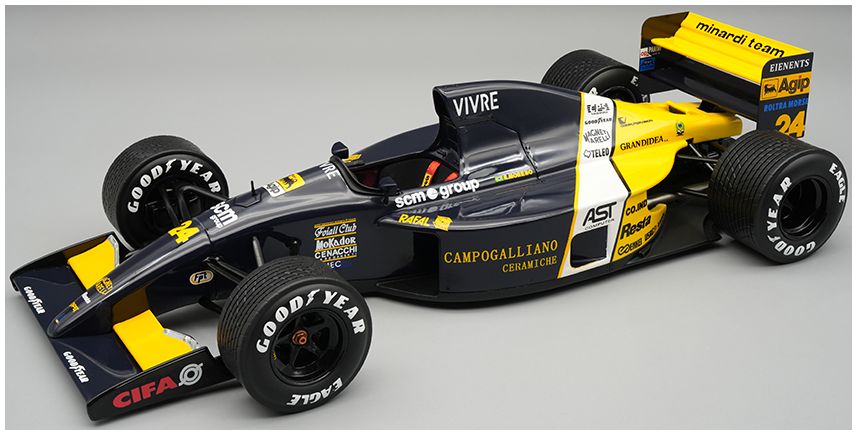 Minardi M191 1991 Australian GP #24 Robert Moreno w/Rain Tyres 1:18 Tecnomodels Mythos Model