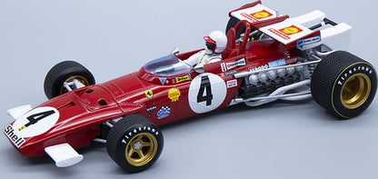 Available To Order – Ferrari 312B 1970 Winner GP Italia #4 Clay Regazzoni w/Driver Figure 1:18 (TEC 1864A)